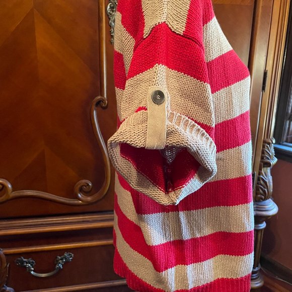 Red and Beige Striped "Together Classics" Sweater - Picture 3 of 5